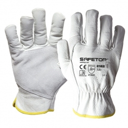 Guantes Cuero Piel Flor...